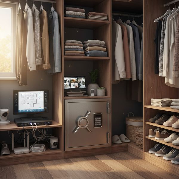 Floor mounted safe in closet